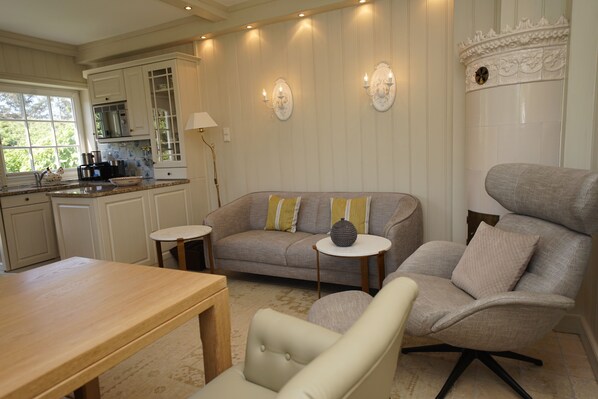 Deluxe-lejlighed - privat badeværelse | Lounge