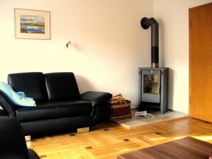 Televisión y chimenea