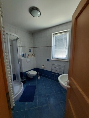 Dusche, Haartrockner, Handtücher