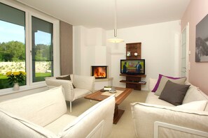 Fernseher, Kamin