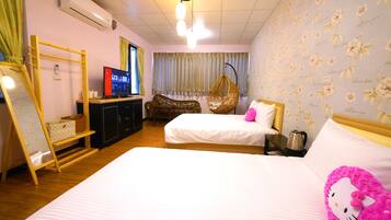 Desk, blackout curtains, rollaway beds, free WiFi