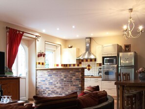 Fridge, microwave, dishwasher