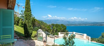 Beautiful villa with panoramic view on sea and mountain