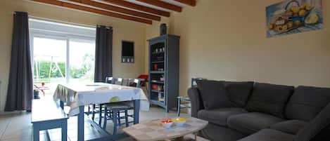 TV, DVD player, ping pong