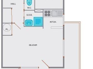 Floor plan - Charming Studio with Ski Access, Near Ice Rink & Village Center, Sleeps 4 (Le Grand-Bornand)