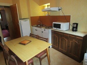 Kühlschrank, Mikrowelle, Herdplatte