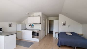 Apartment, 2 Einzelbetten | Eigene Küche | Großer Kühlschrank, Mikrowelle, Ofen, Herdplatte