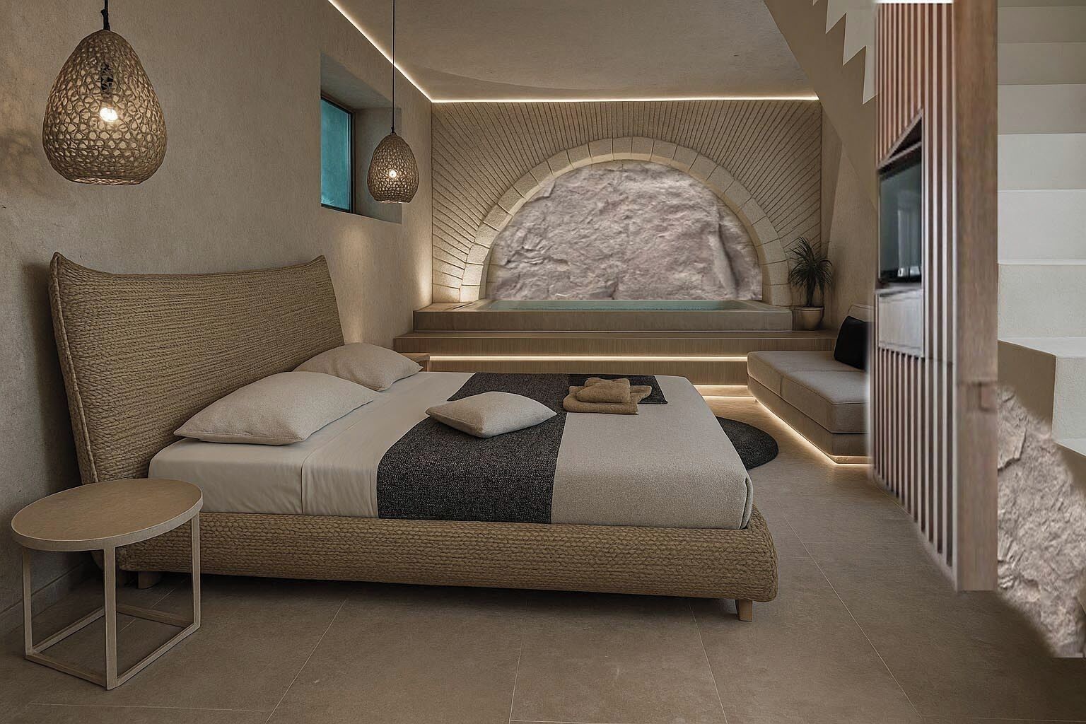 Mayasari King Pool Suite with Sea View | ミニバー (無料)、セーフティボックス (室内)、デスク、遮光カーテン