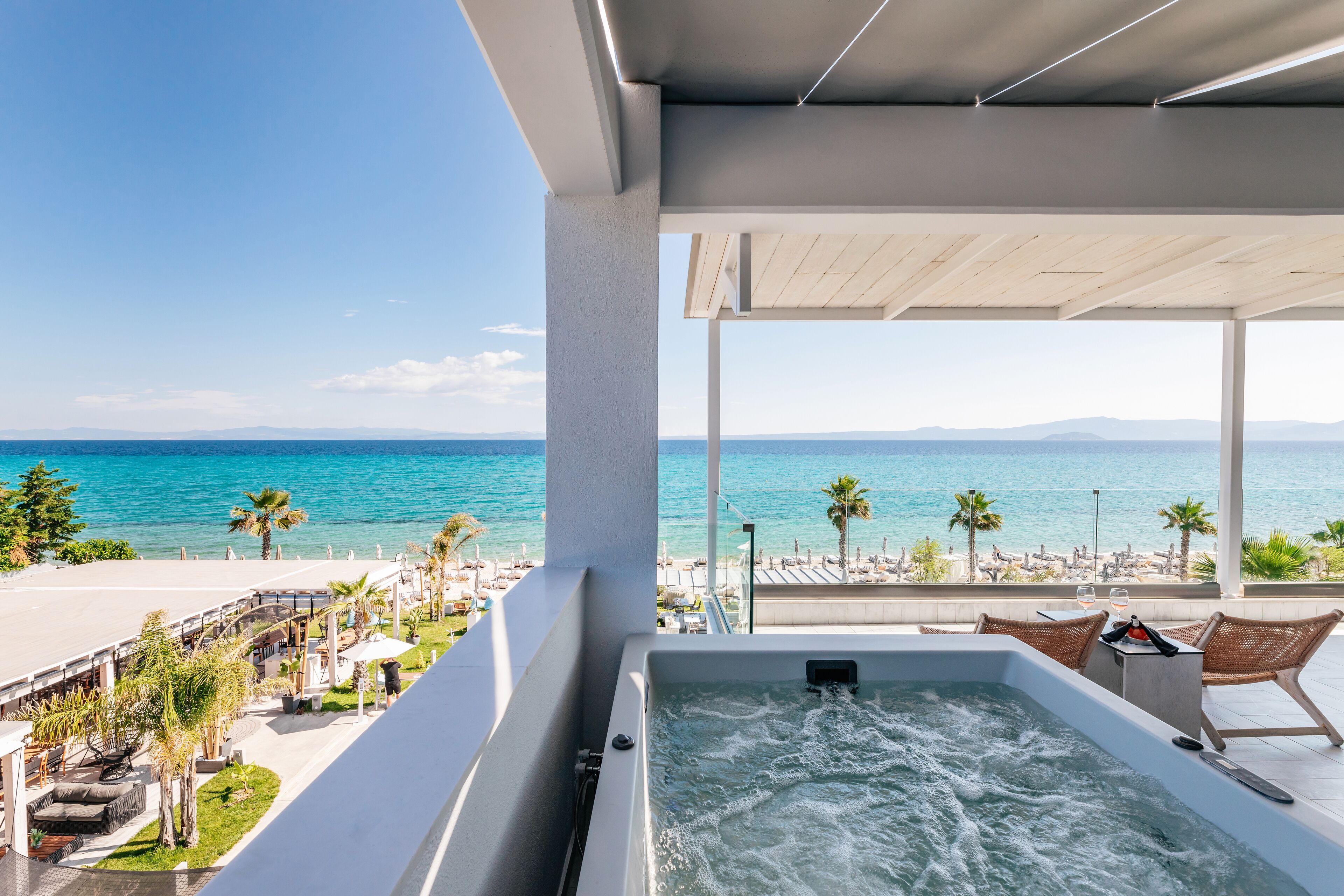 Maisonette, Whirlpool, Meerblick | Blick vom Balkon