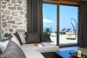 Luxury Villa, 2 Bedrooms, Private Pool, Sea View (Angela) | View from room - Villas Goudis (Lefkada)