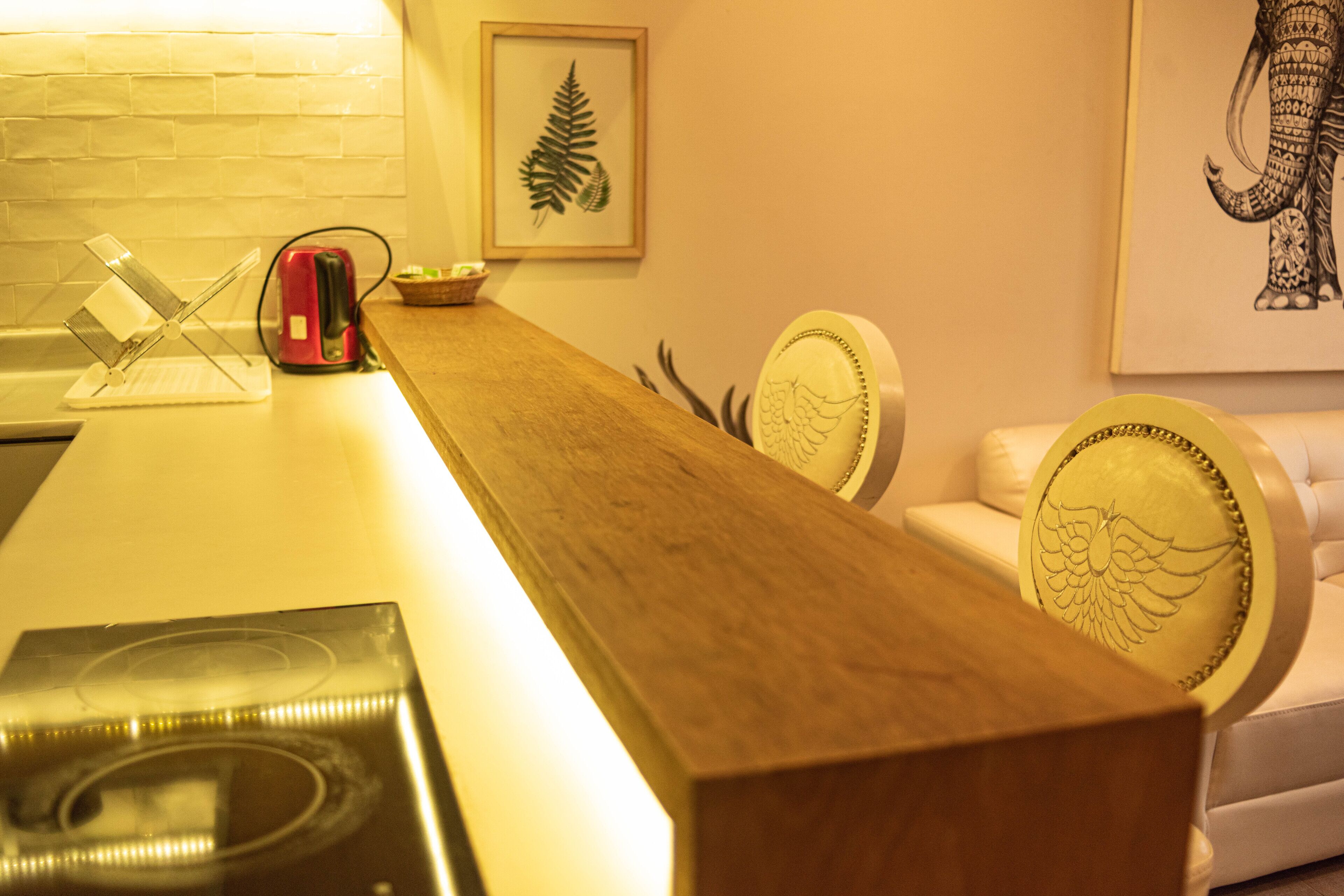 eco suite | private kitchen | mini-fridge, coffee/tea maker, electric kettle, paper towels