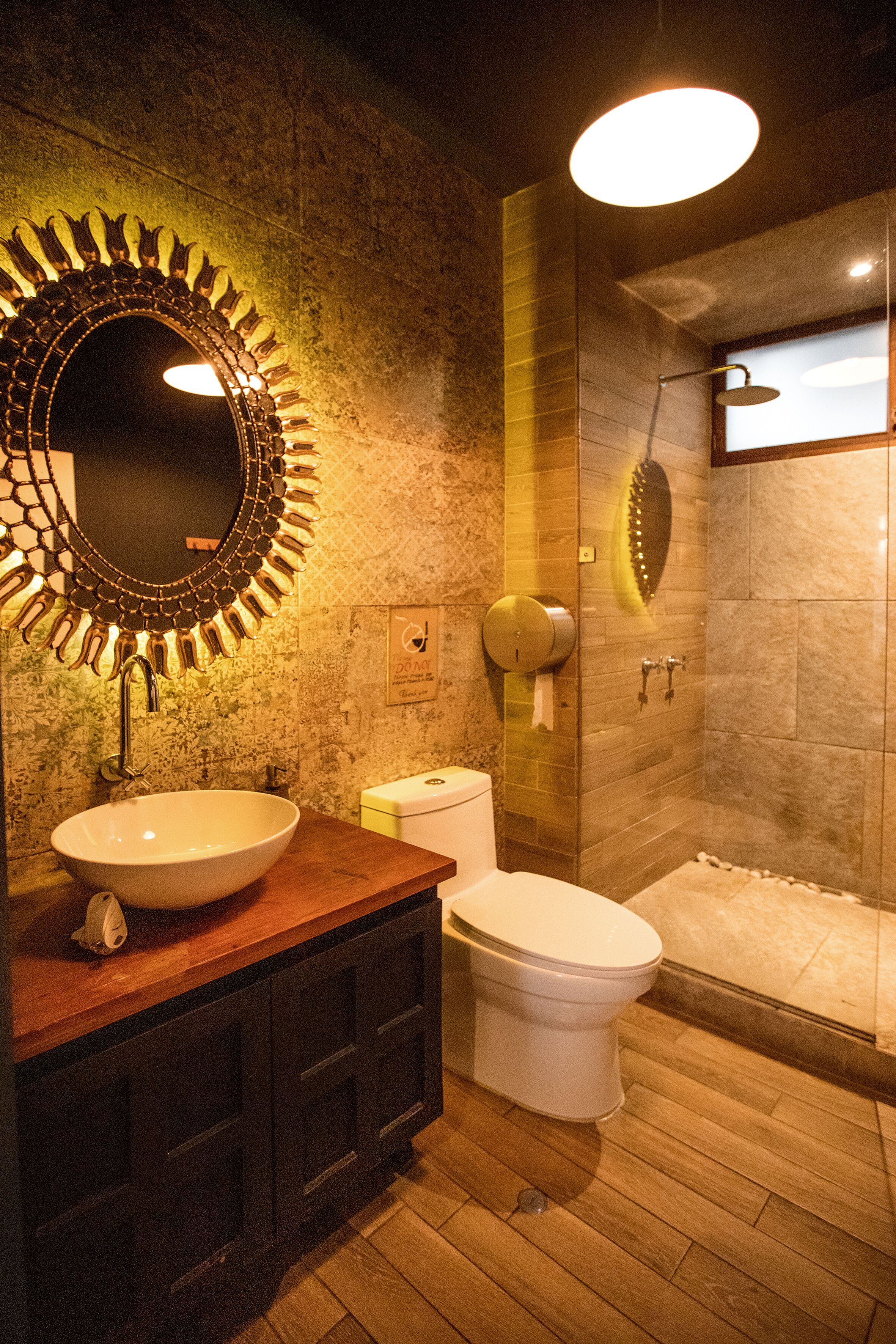 yoga room | bathroom | shower, rainfall showerhead, free toiletries, hair dryer