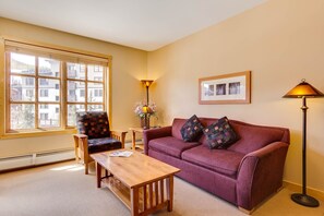 Smart-TV, Kamin, DVD-Player, Bücher