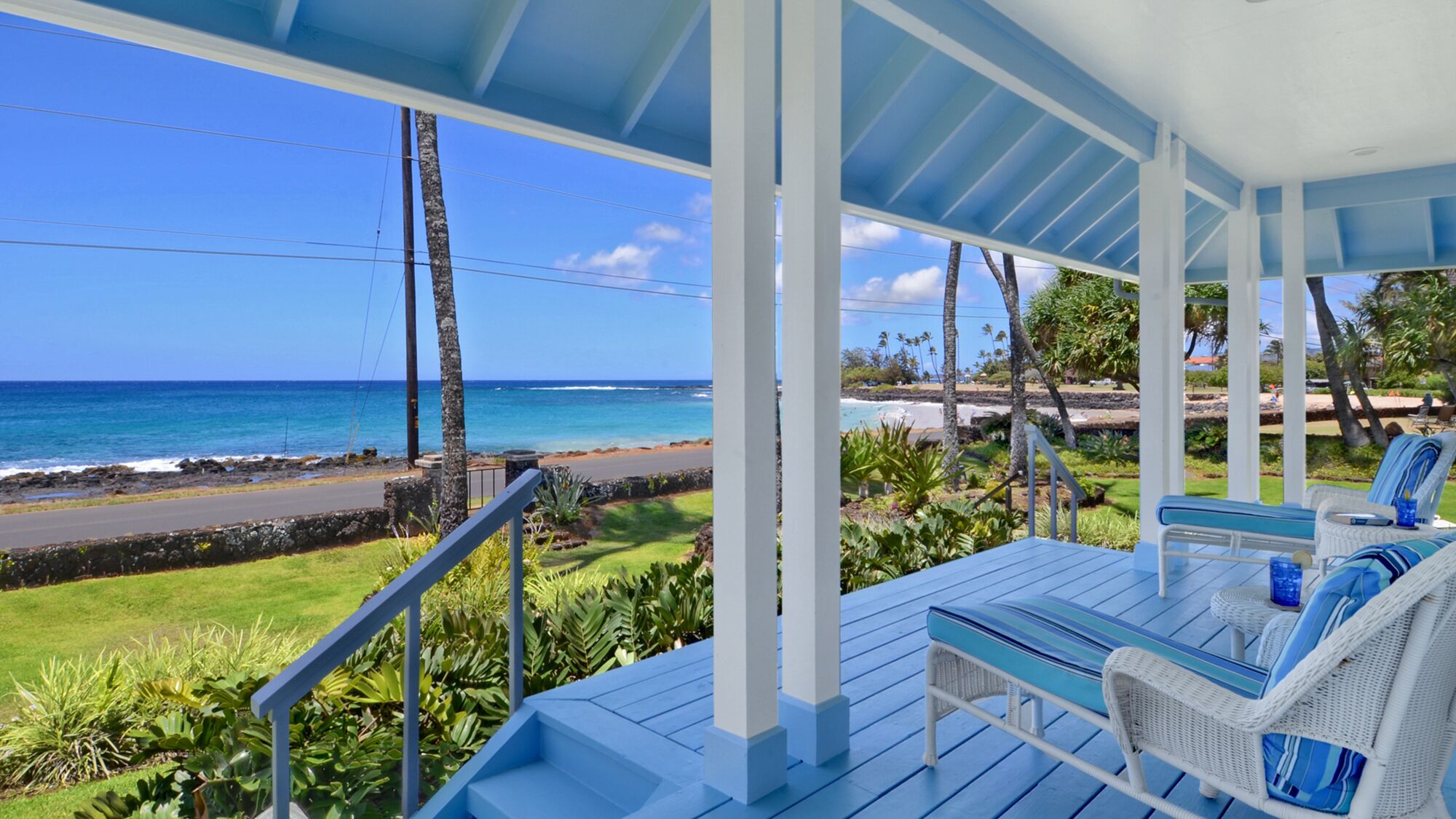 Home Of The Cherished Seacoast By Parrish Kauai- oceanfront & walk to Poipu Beac