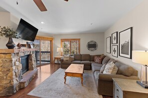 TV, fireplace, DVD player