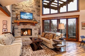 TV, fireplace, offices