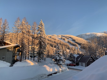 Exterior. 2 story 3 bedroom Big Mountain Village Ski condo on Hailey’s run in Whitefish!