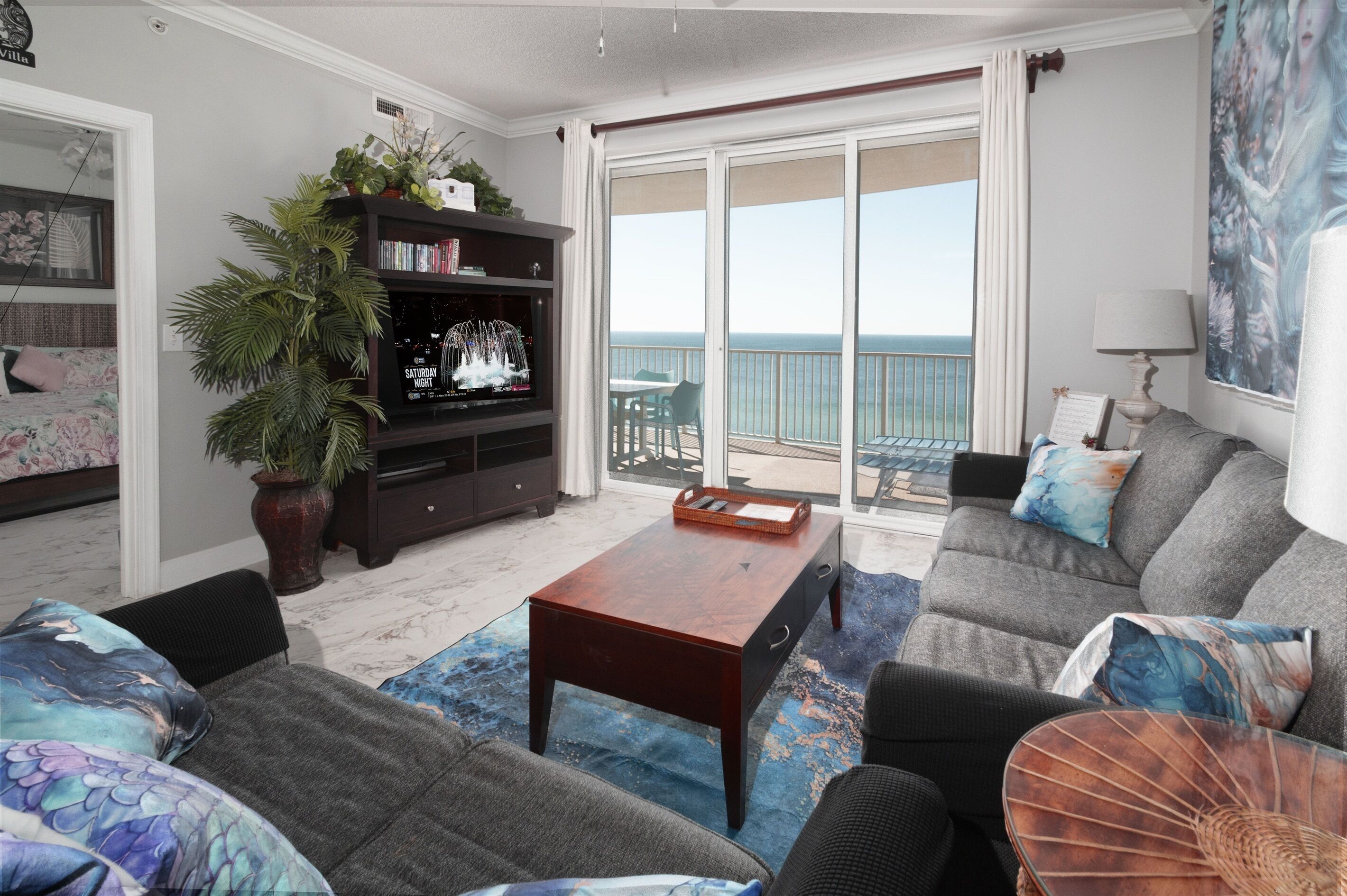 Smart TV, DVD player, books, video library