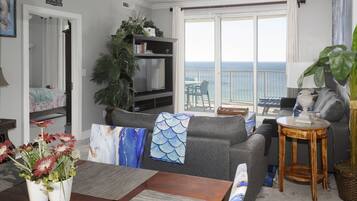 Smart TV, DVD player, books, video library