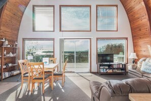 TV, DVD player, books, video library