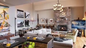 Smart TV, fireplace, video games