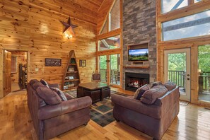 Fernseher, Kamin, DVD-Player