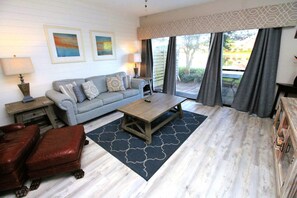 Flat-screen TV, DVD player