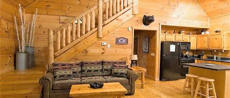 Smart TV, fireplace, DVD player