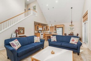 Smart TV, fireplace, video games, table football