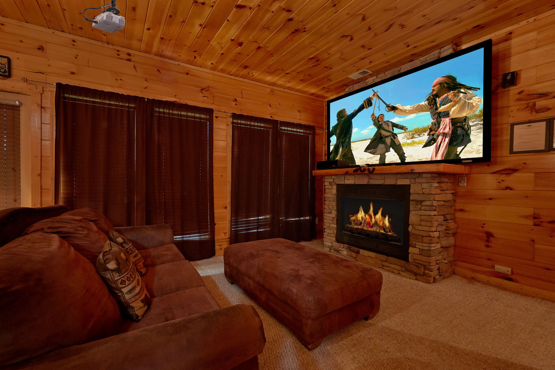 TV, fireplace, DVD player