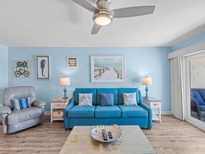 TV, DVD player, video library