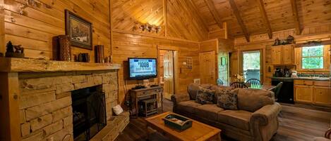 Televisio, takka, DVD-soitin