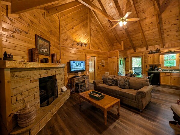 TV, fireplace, DVD player