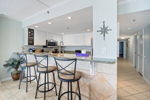 Fridge, microwave, oven, stovetop - Gulf Front Condo In Ocean Breeze East - An Endless Blue View Just For You! (Perdido Key)