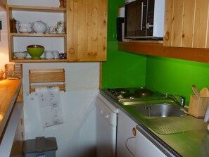 Fridge, microwave, dishwasher, coffee/tea maker