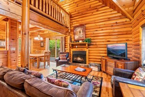 TV, fireplace, DVD player