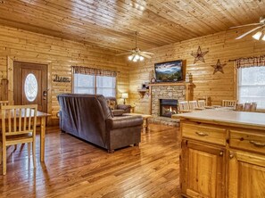 TV, fireplace, DVD player