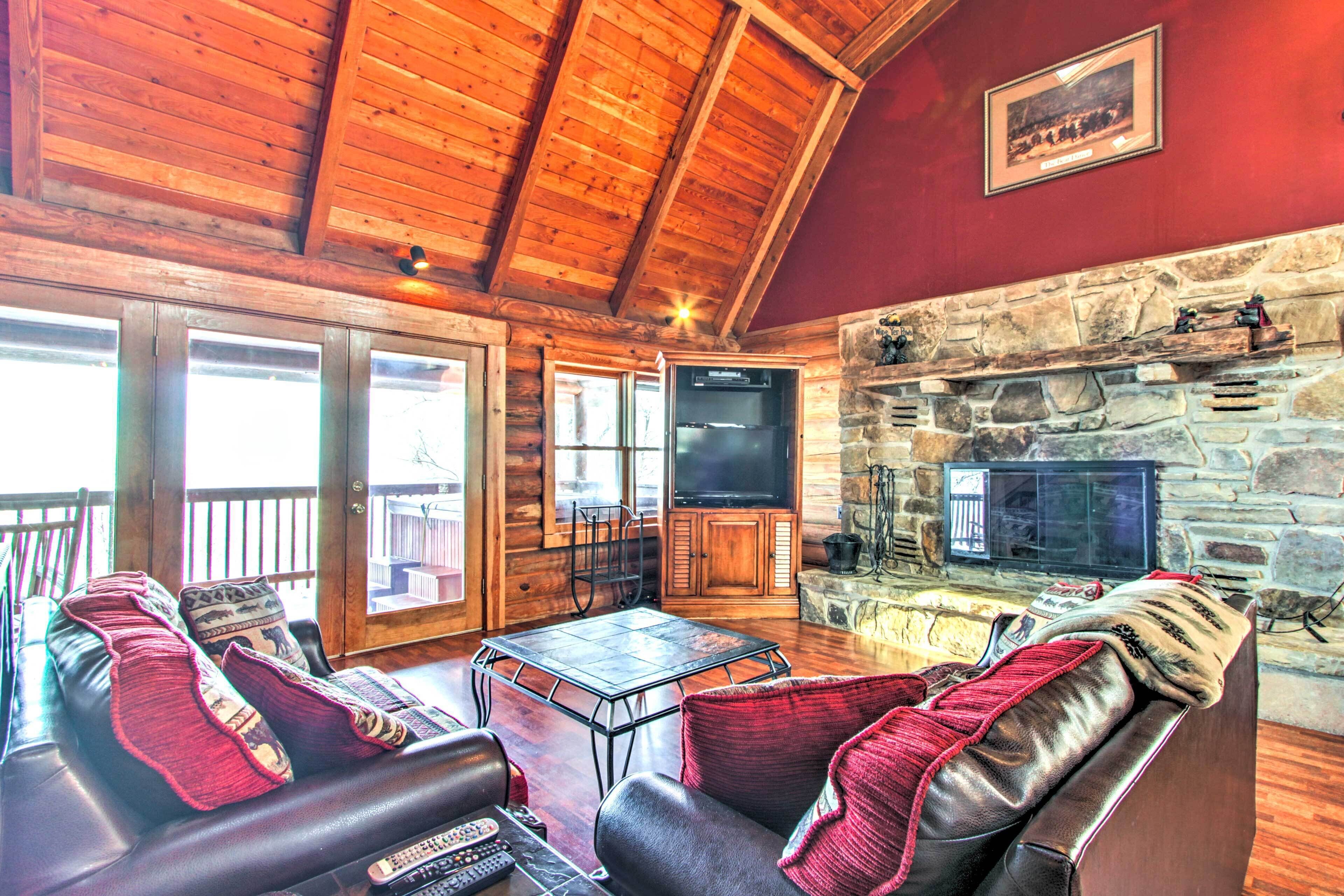 TV, fireplace, video games, DVD player