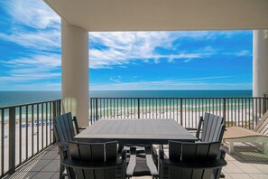 Enjoy astonishing views from the balcony, featuring comfortable seating and a perfect spot for relaxation