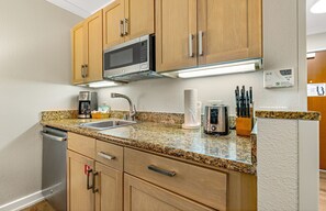 Coffee/tea maker, fridge, microwave, dishwasher