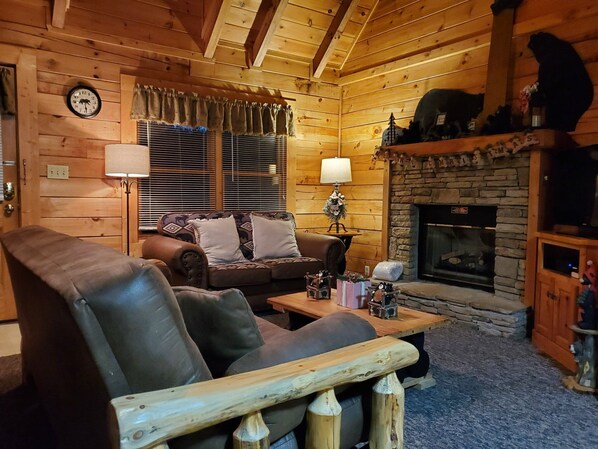 TV, fireplace, DVD player