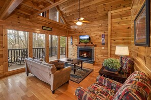 TV, fireplace, DVD player