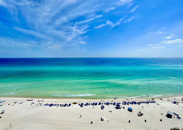 On the beach, beach towels