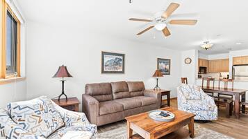 TV, fireplace, DVD player