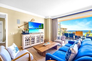 TV - KBM Resorts | FREE CAR | 5th-floor 3BR/3BA with ocean and Moloka'i views | Honua Kai Hokulani | 3-Bedroom Condo, Beautifully Upgraded! HKH-529 (Lahaina)