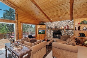 Tv, eldstad och dvd-spelare