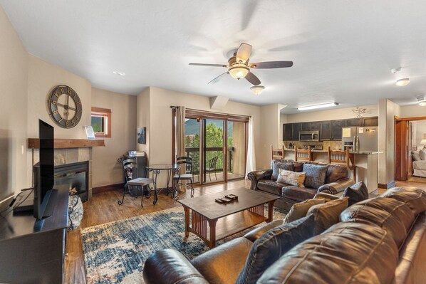 TV, fireplace, DVD player