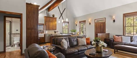 TV, fireplace, offices