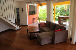 TV, DVD player, table tennis, books