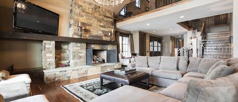 TV, fireplace, DVD player